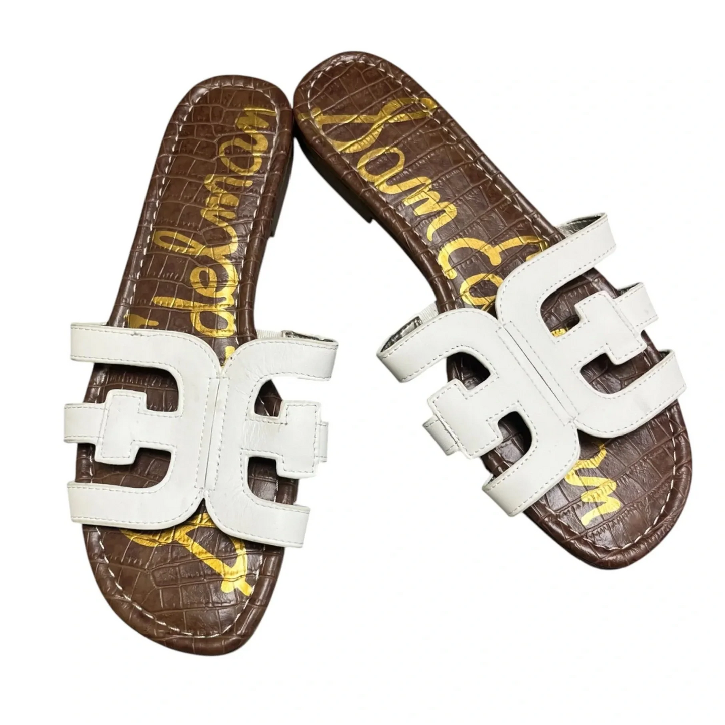 Sandals Flats By Sam Edelman In Brown & White, Size: 9