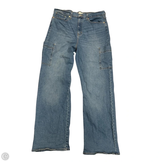 Jeans Straight By Levis Signature In Blue Denim, Size: 16