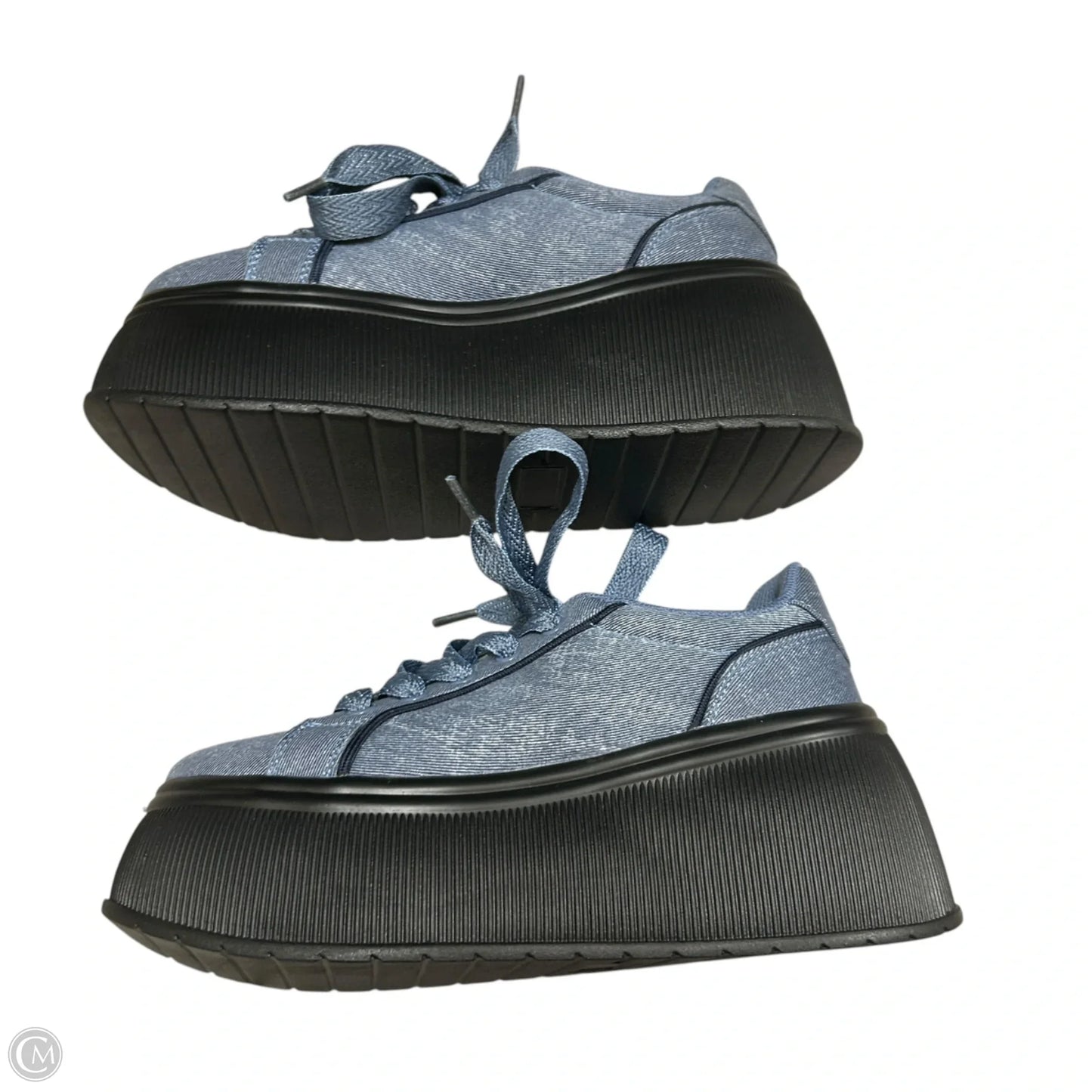Shoes Sneakers Platform By Lucky Step In Blue Denim, Size: 7