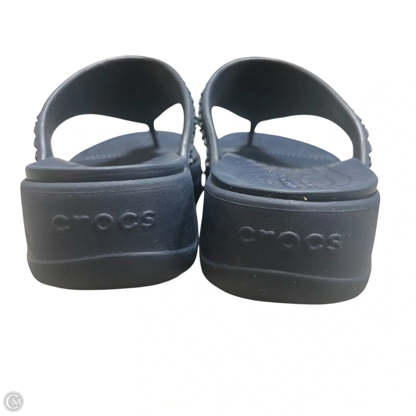 Sandals Flip Flops By Crocs In Navy, Size: 8