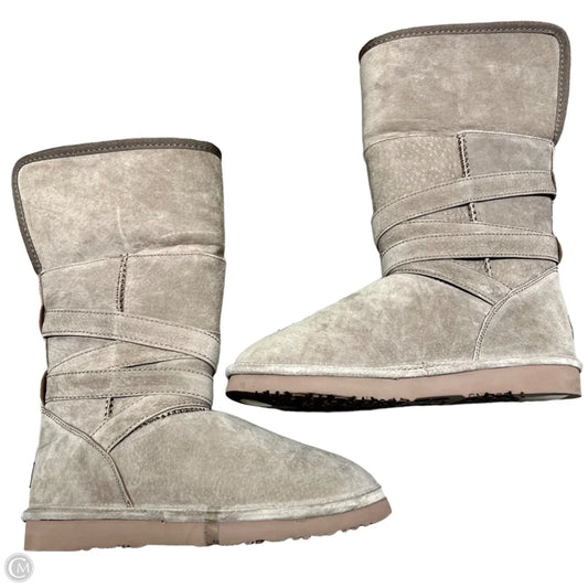 Boots Mid-calf Flats By Lamo In Taupe, Size: 8