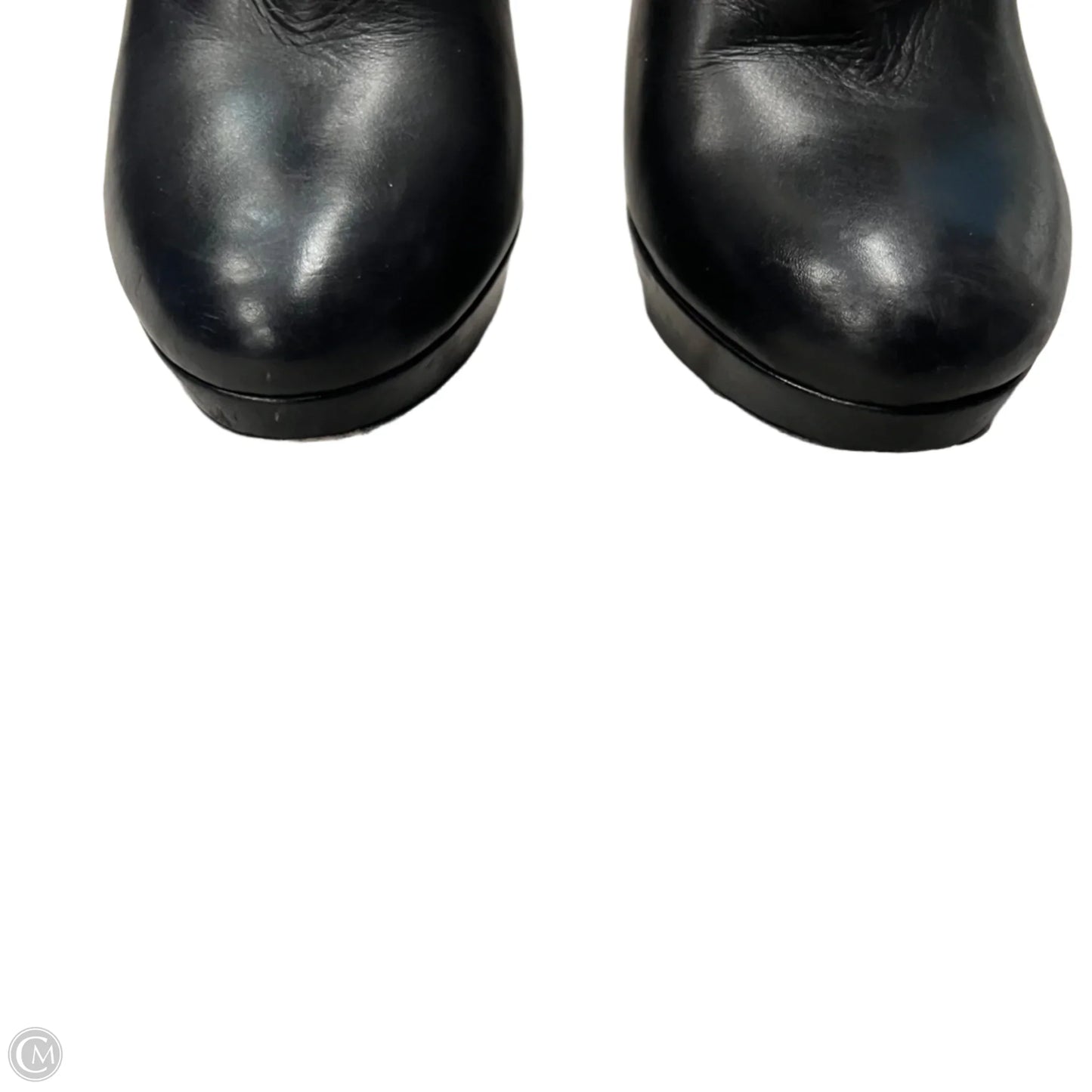 Boots Luxury Designer By Dior In Black & Gold, Size: 5.5