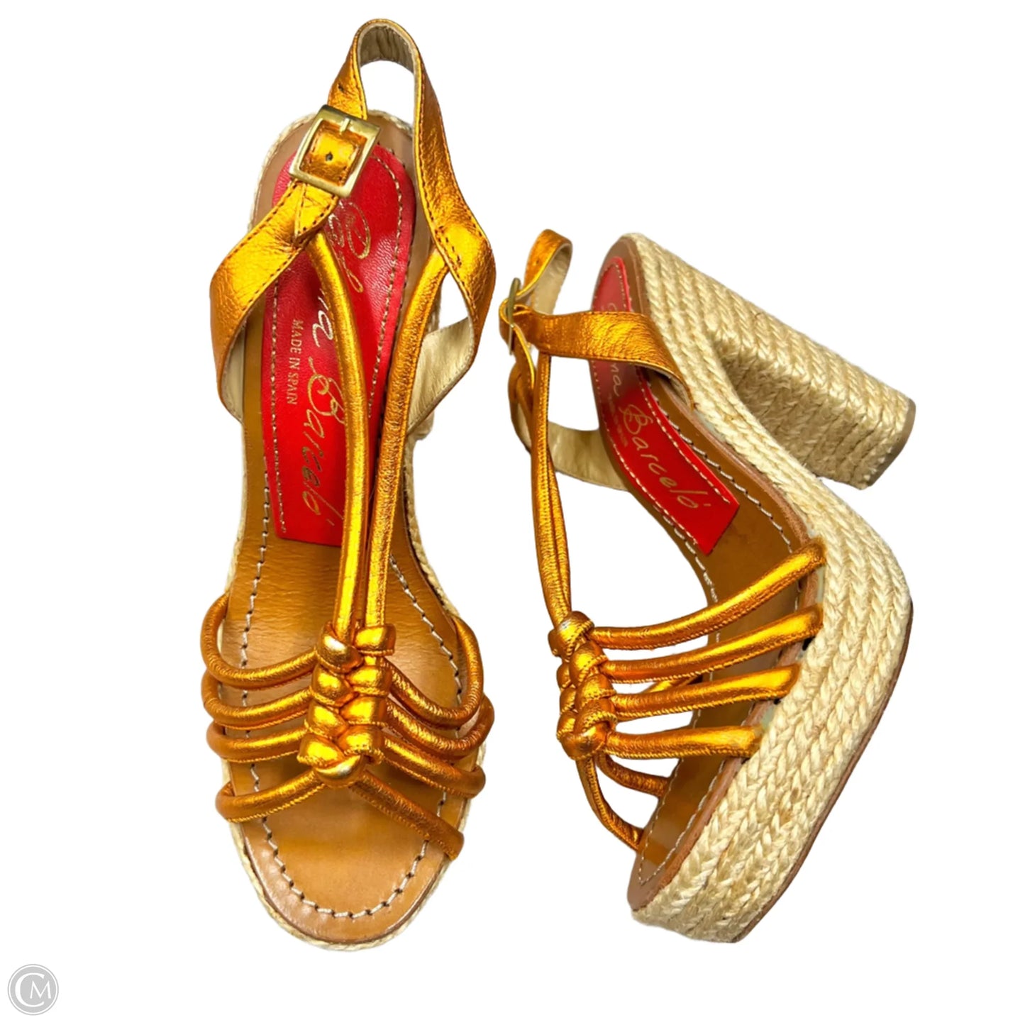 Sandals Heels Block By Paloma Barcelo In Orange, Size: 6.5
