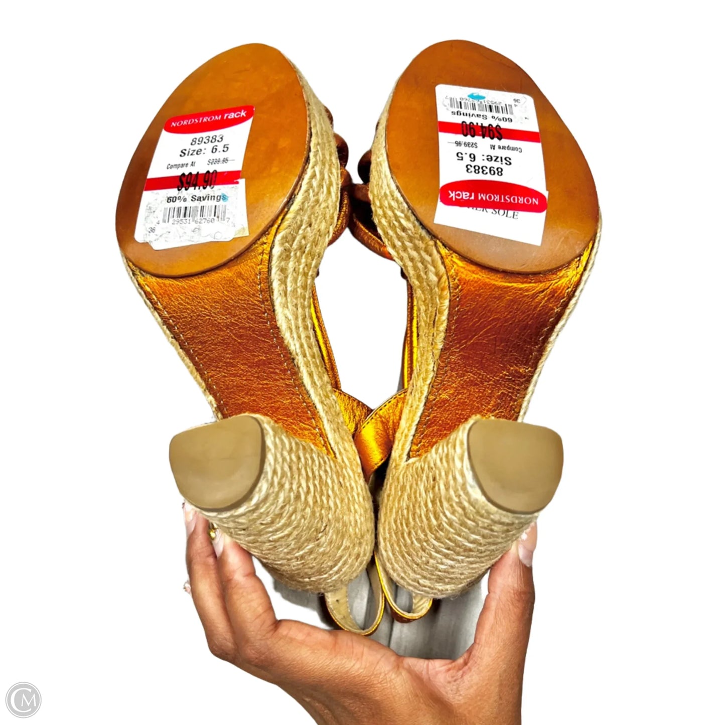 Sandals Heels Block By Paloma Barcelo In Orange, Size: 6.5