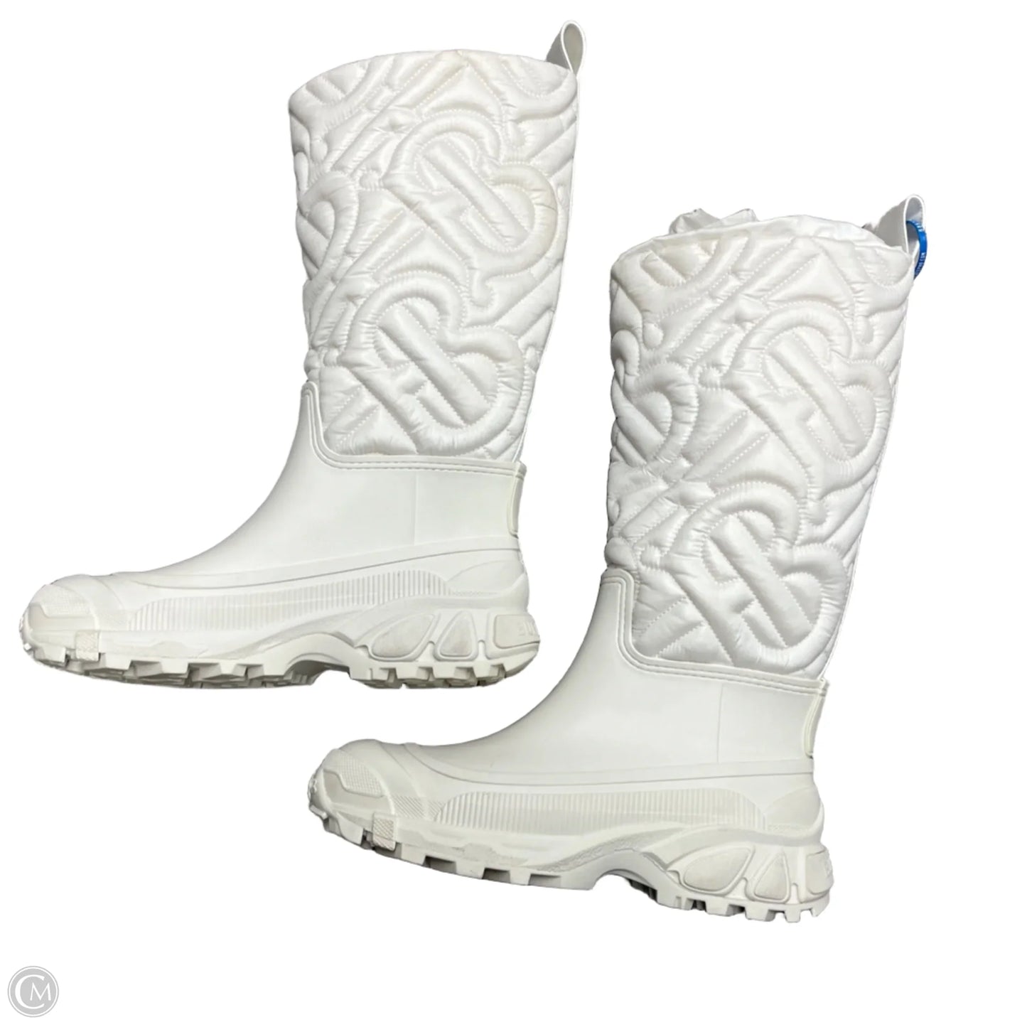 Boots Luxury Designer By Burberry In White, Size: 9.5