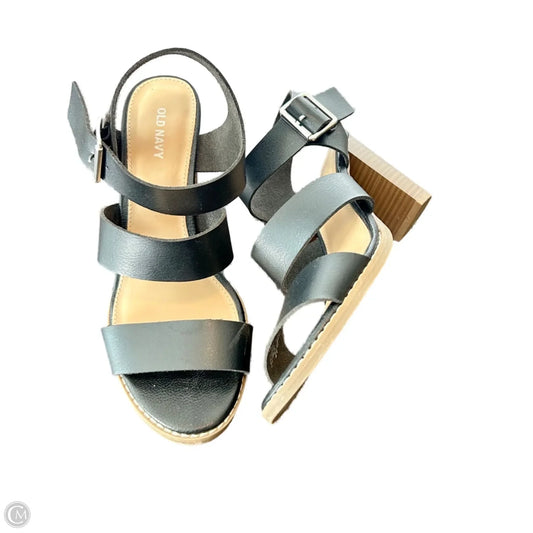 Sandals Heels Block By Old Navy In Black, Size: 7.5