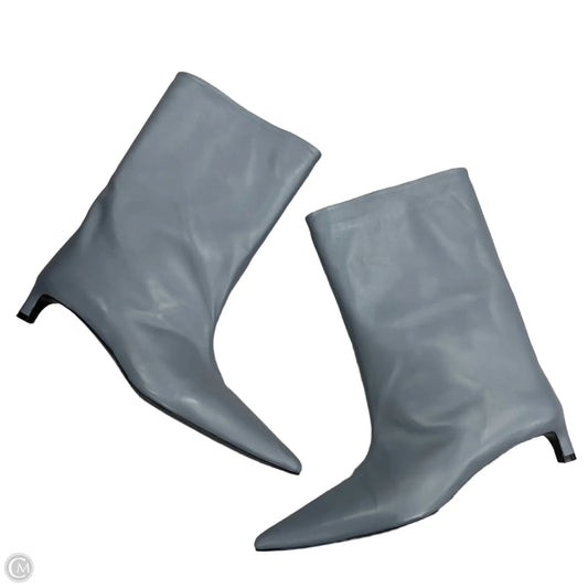 Boots Mid-calf Heels By Jil Sander In Blue, Size: 9.5