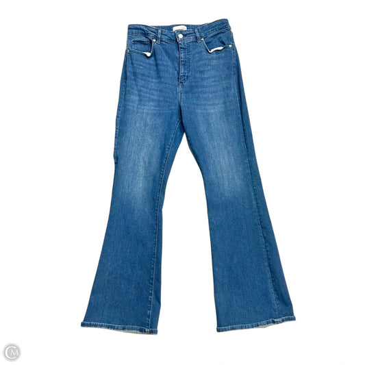 Jeans Flared By Loft In Blue Denim, Size: 12