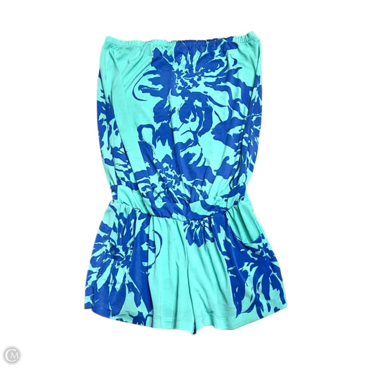 Romper By Tori Richards In Blue & Green, Size: Xs