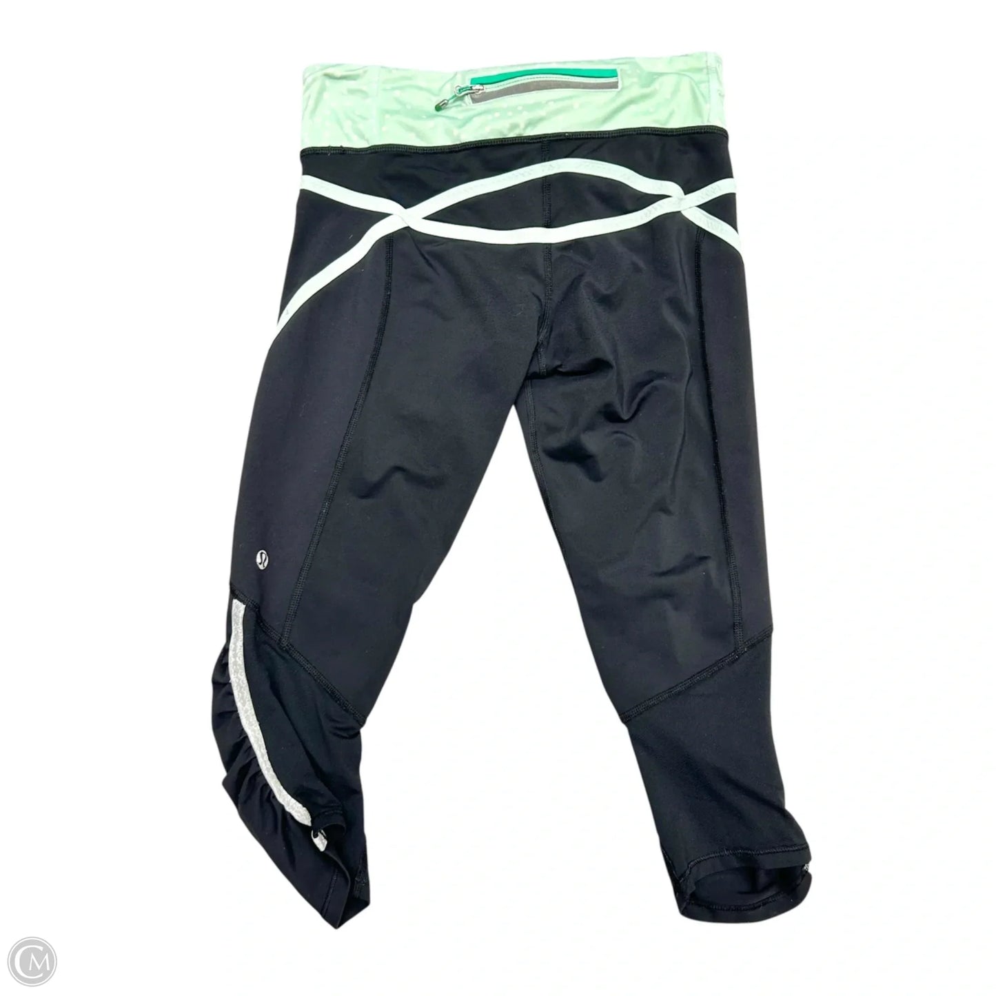 Athletic Capris By Lululemon In Black & Green, Size: 4