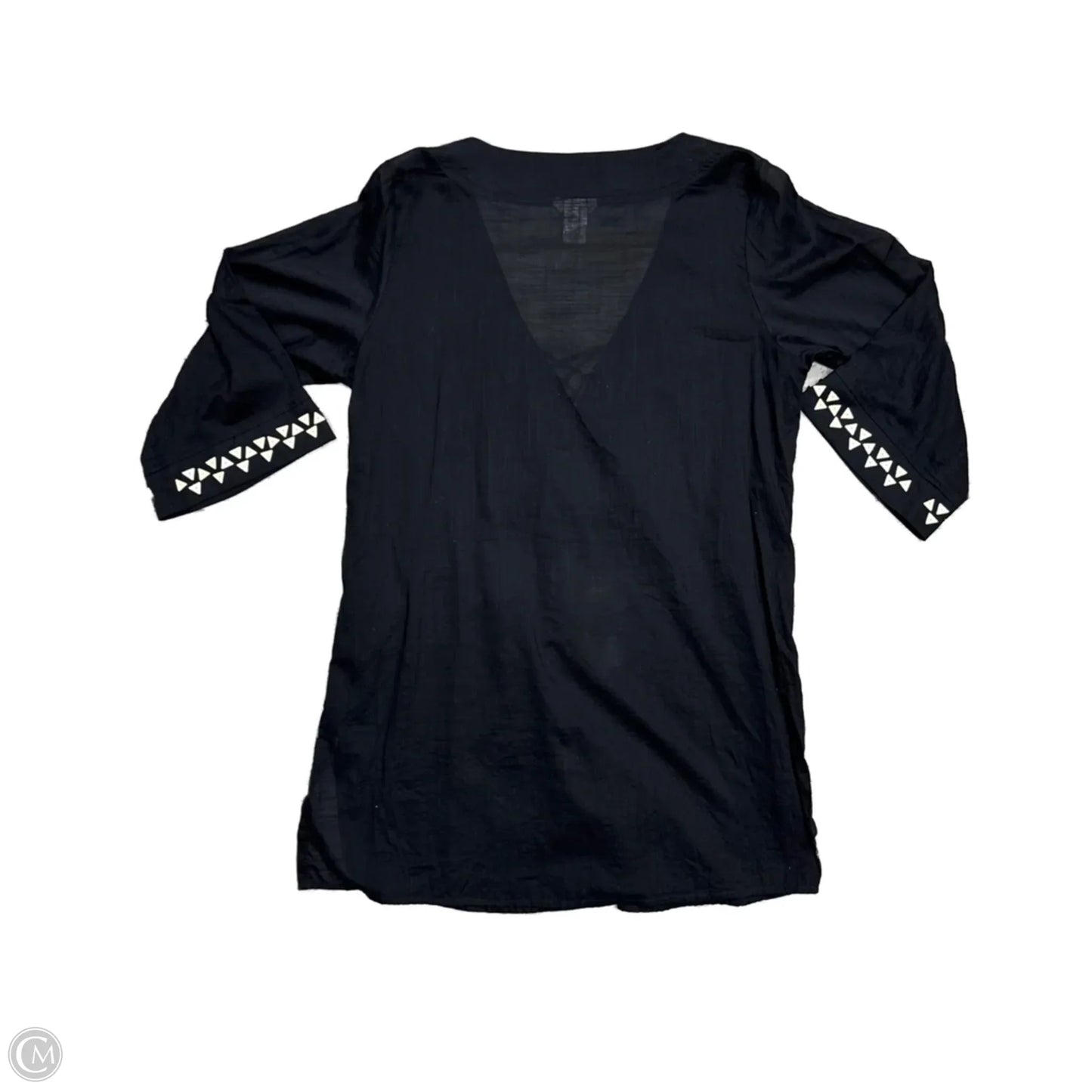 Tunic Long Sleeve By Trina Turk In Black & Cream, Size: L