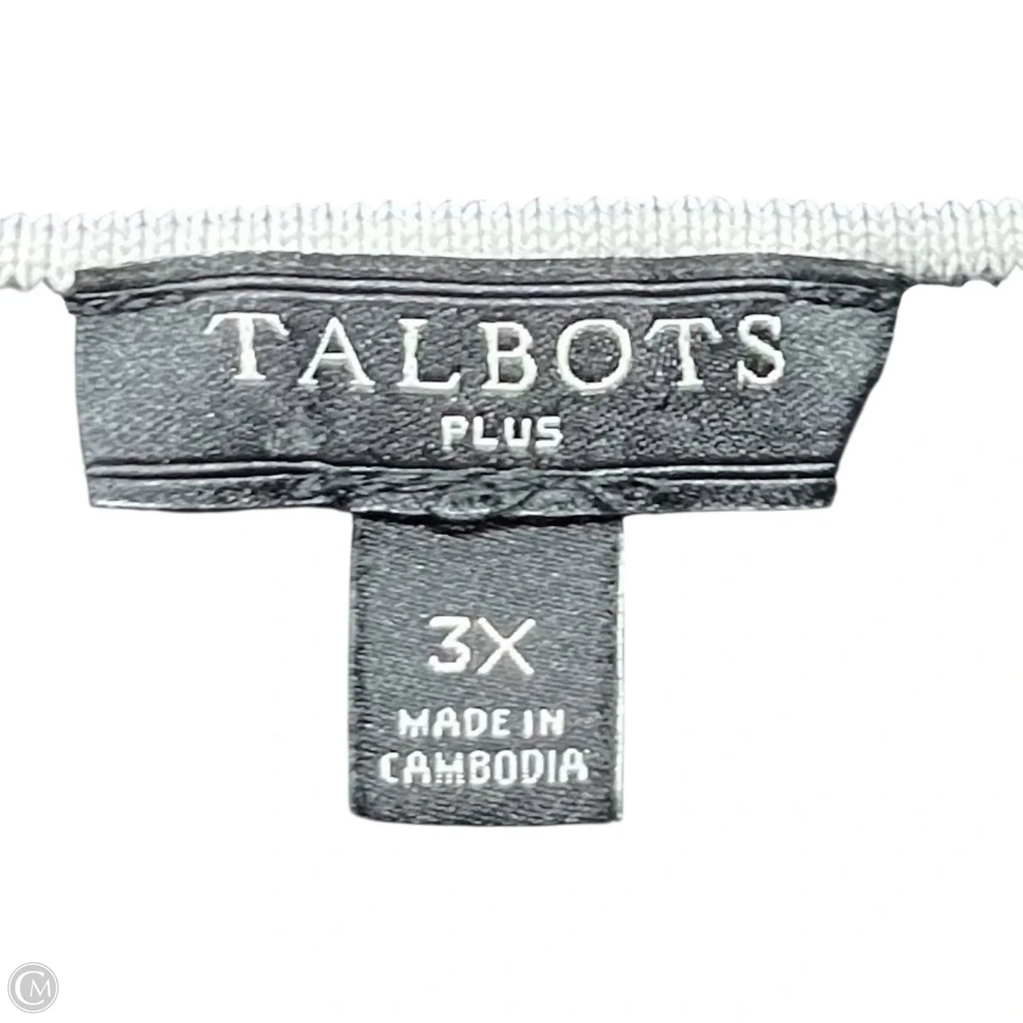 Top Short Sleeve By Talbots In Black & White, Size: 3x