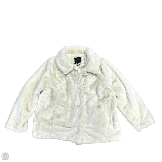 Coat Faux Fur & Sherpa By Talbots In Cream, Size: 3x