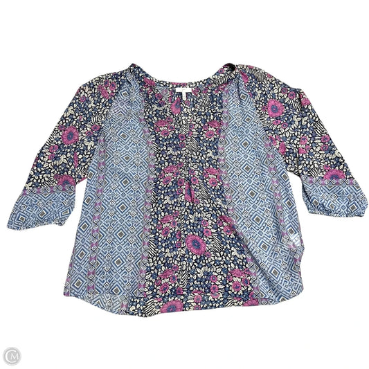 Tunic Long Sleeve By Joie In Blue & Pink, Size: M
