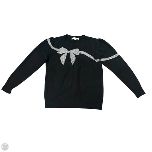 Sweater By Loft In Black & Silver, Size: M