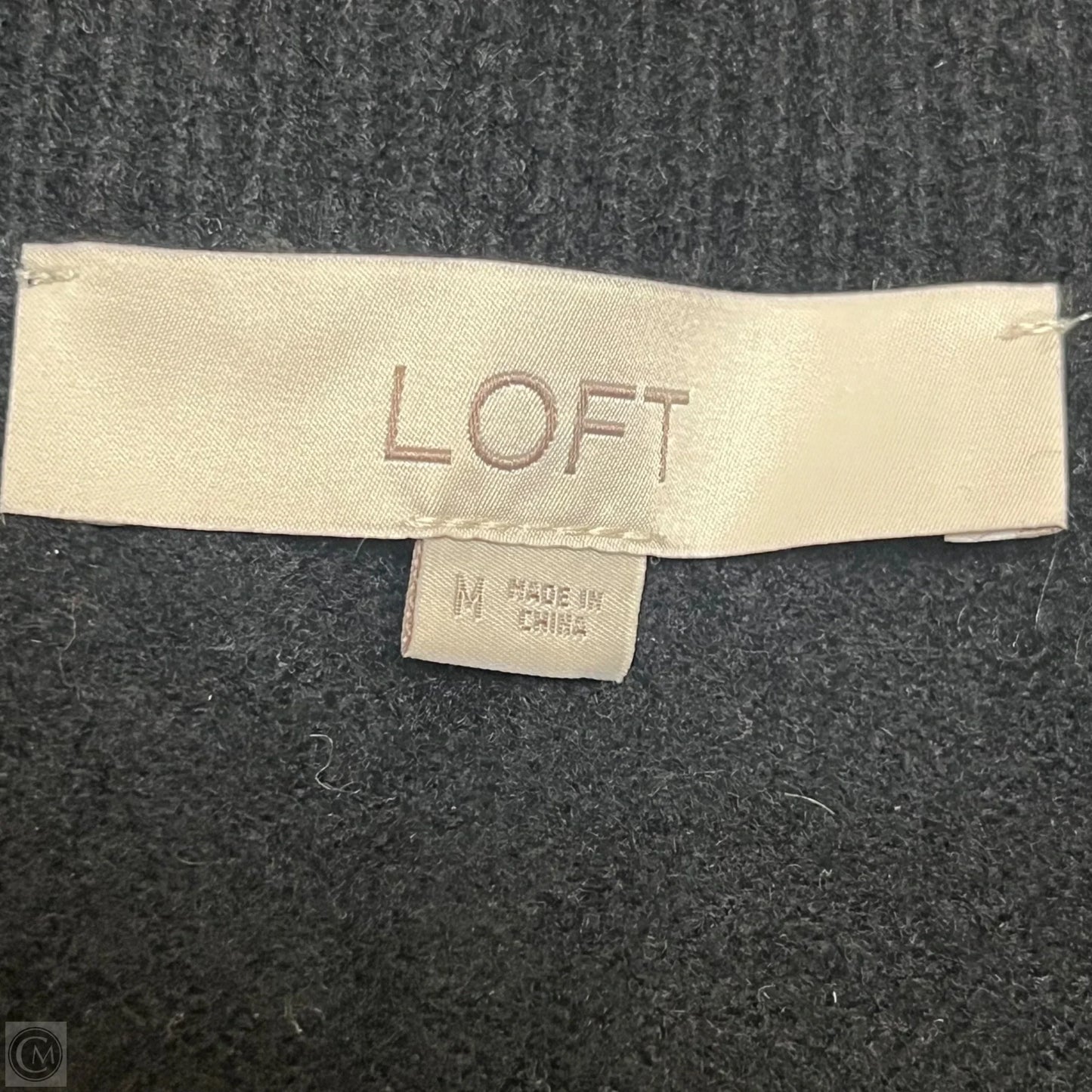 Sweater By Loft In Black & Silver, Size: M