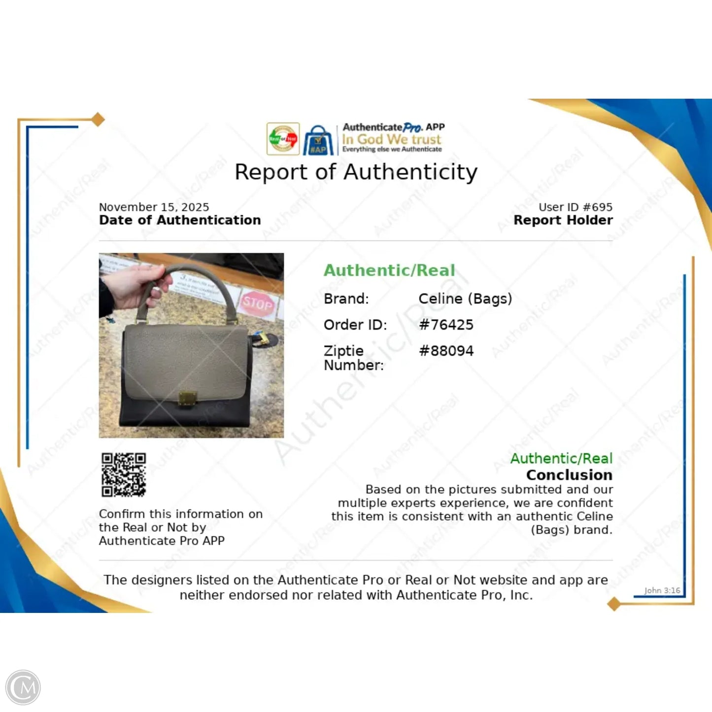 Handbag Luxury Designer By Celine, Size: Medium