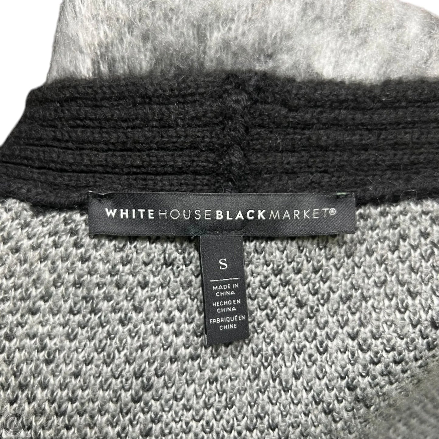 Sweater Cardigan By White House Black Market In Black & Grey, Size: S
