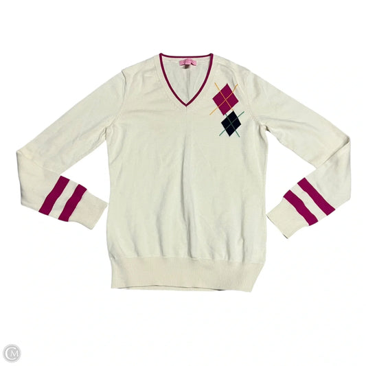Sweater Designer By Lilly Pulitzer In Cream & Pink, Size: S