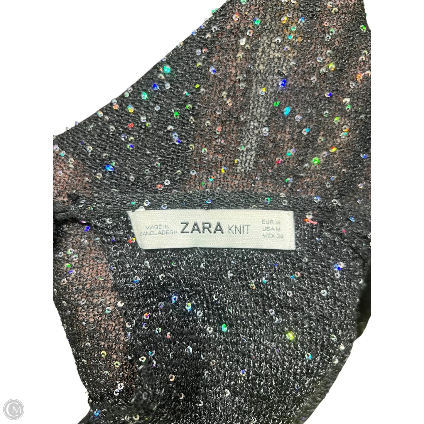 Top Long Sleeve By Zara In Black, Size: M
