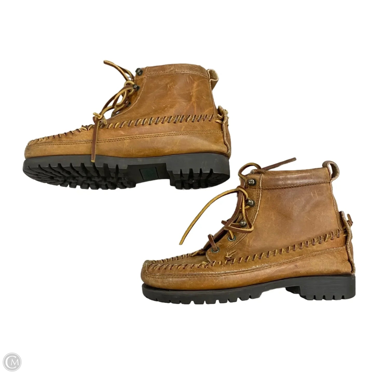 Boots Ankle Flats By Ralph Lauren In Brown, Size: 7