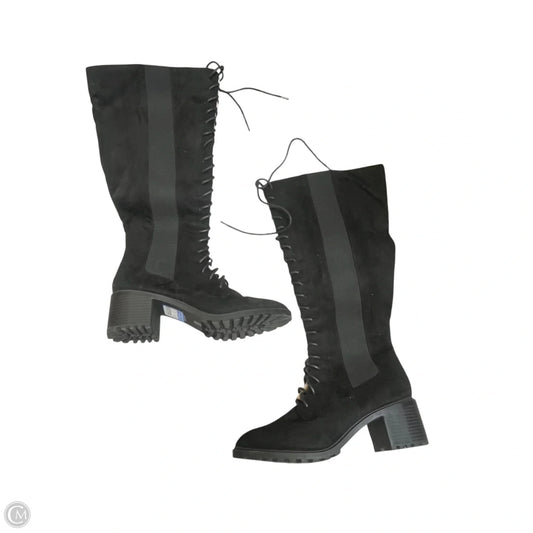 Boots Knee Heels By Tau In Black, Size: 11