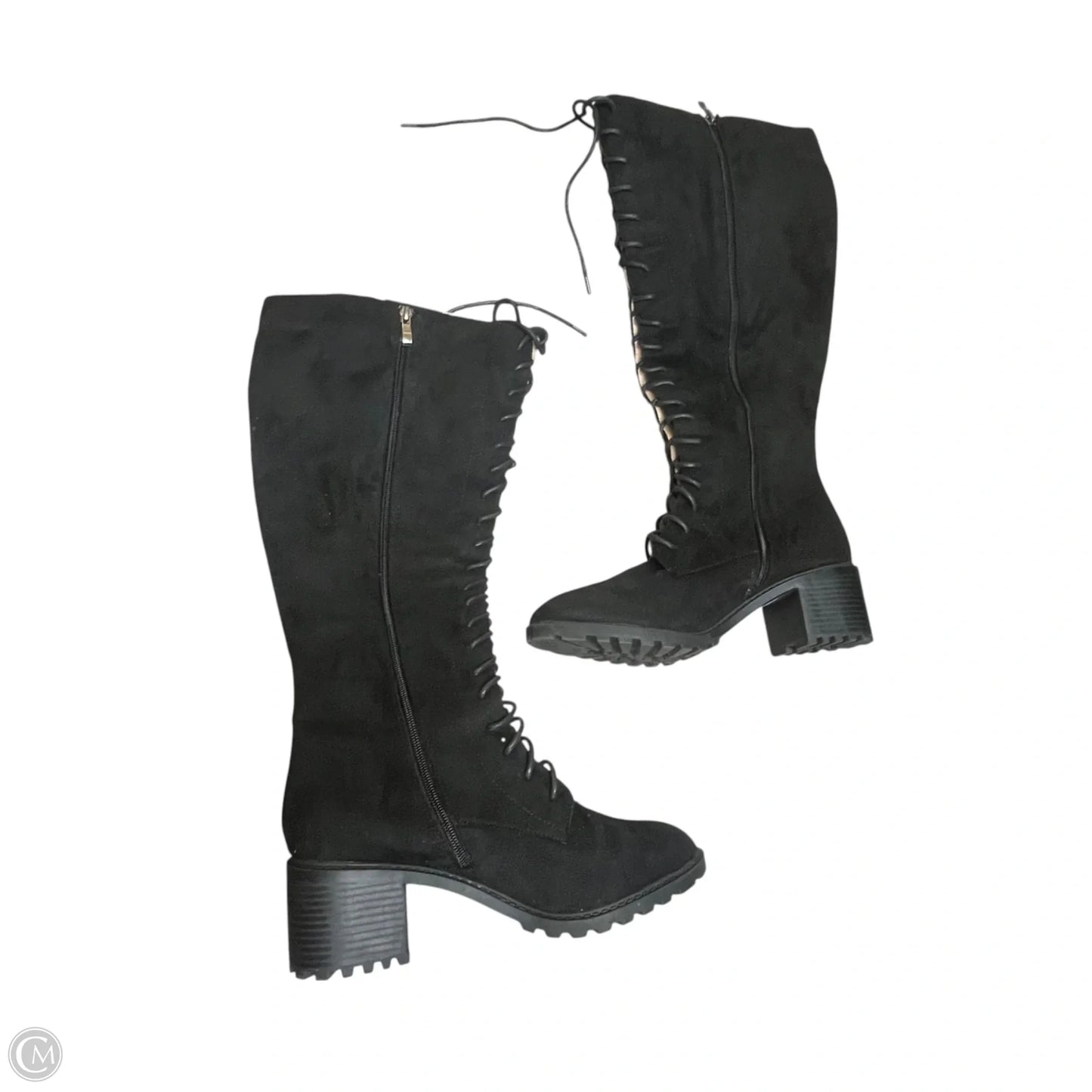 Boots Knee Heels By Tau In Black, Size: 11