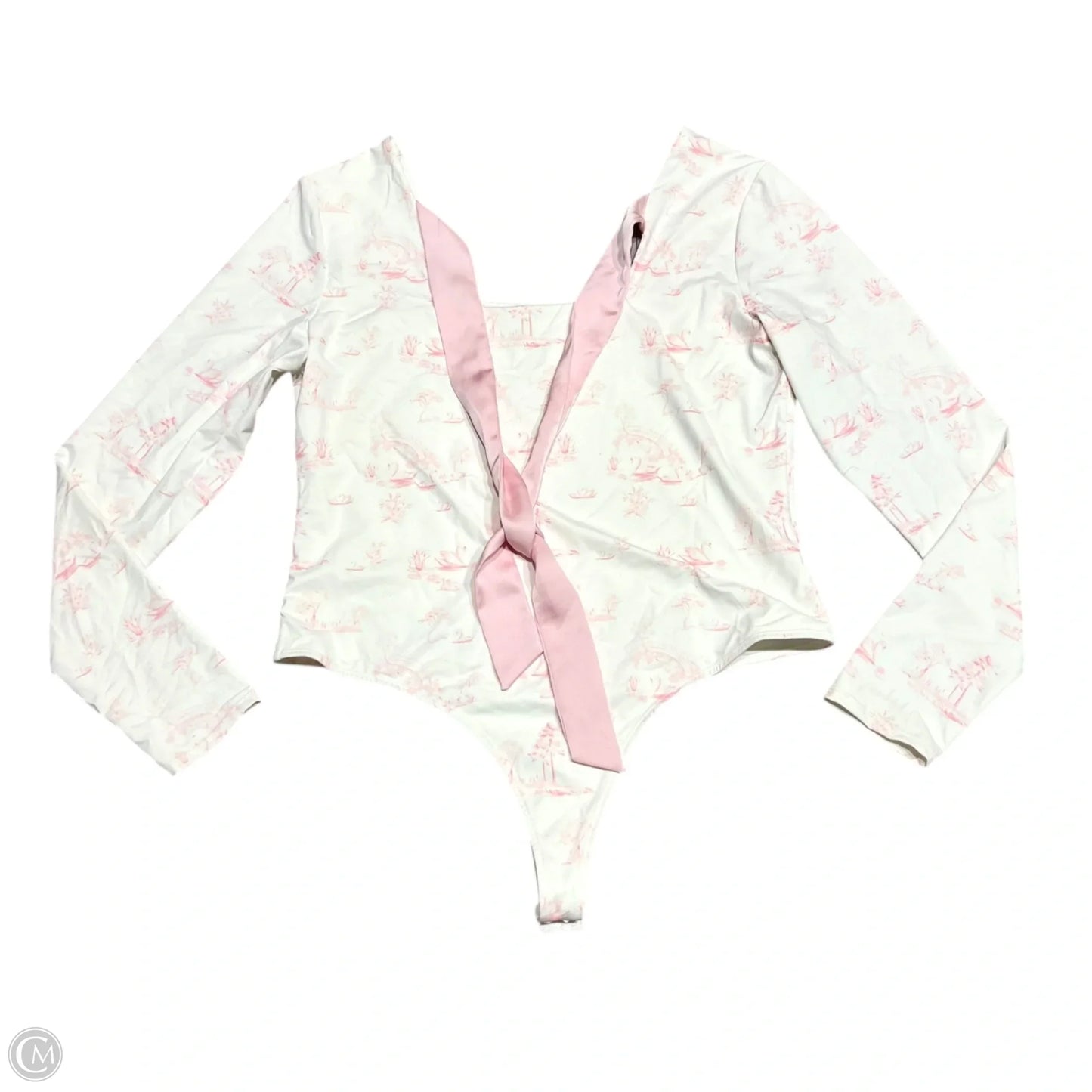 Bodysuit By Francesca’s In Pink & White, Size: Xl