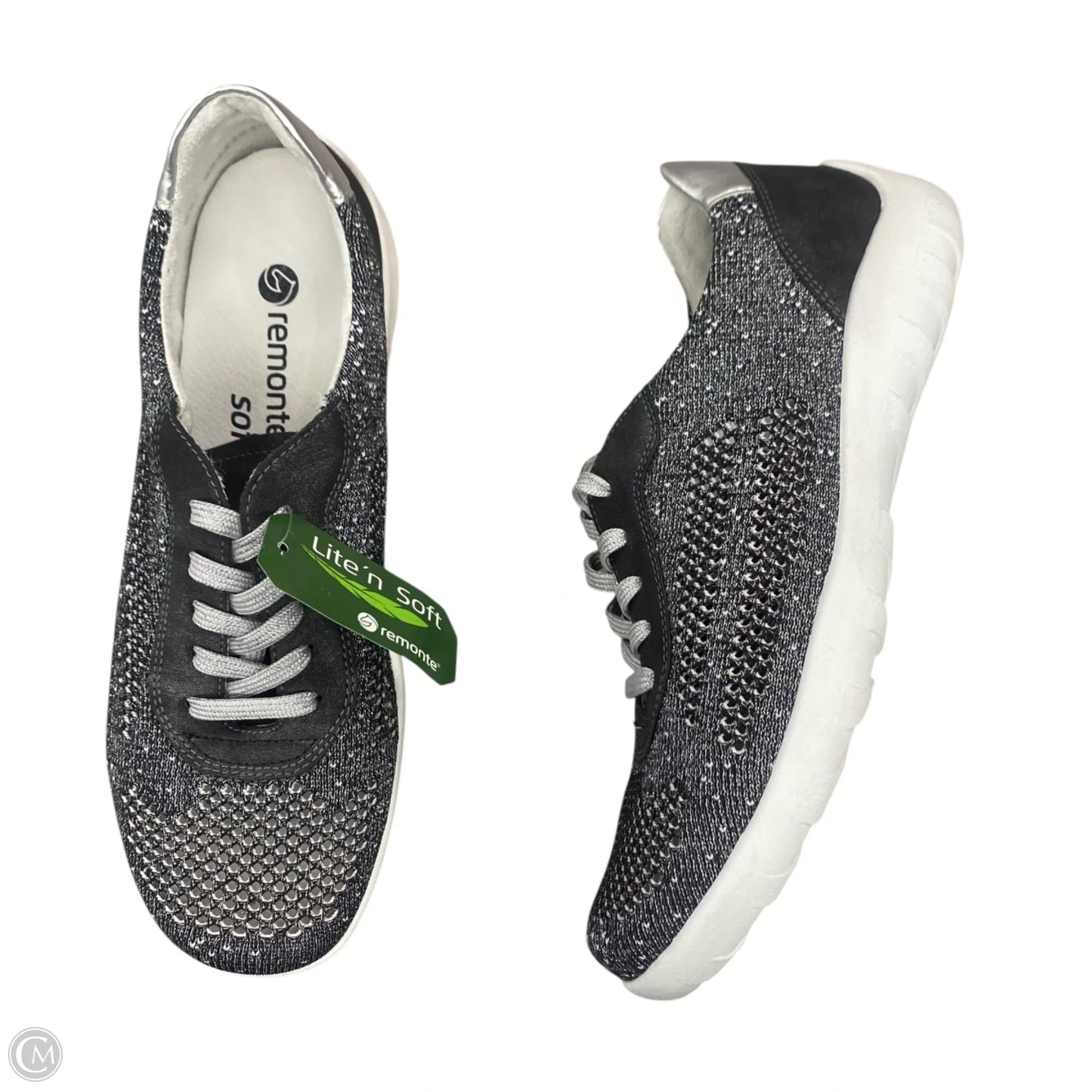 Shoes Athletic By Remonte In Black & Silver, Size: 7
