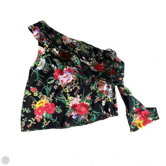 Top Short Sleeve Designer By Alice + Olivia In Floral Print, Size: L