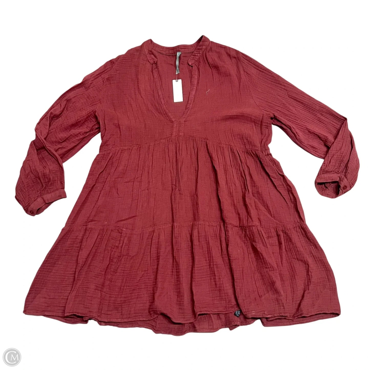 Dress Casual Midi By Anthropologie In Maroon, Size: Xl