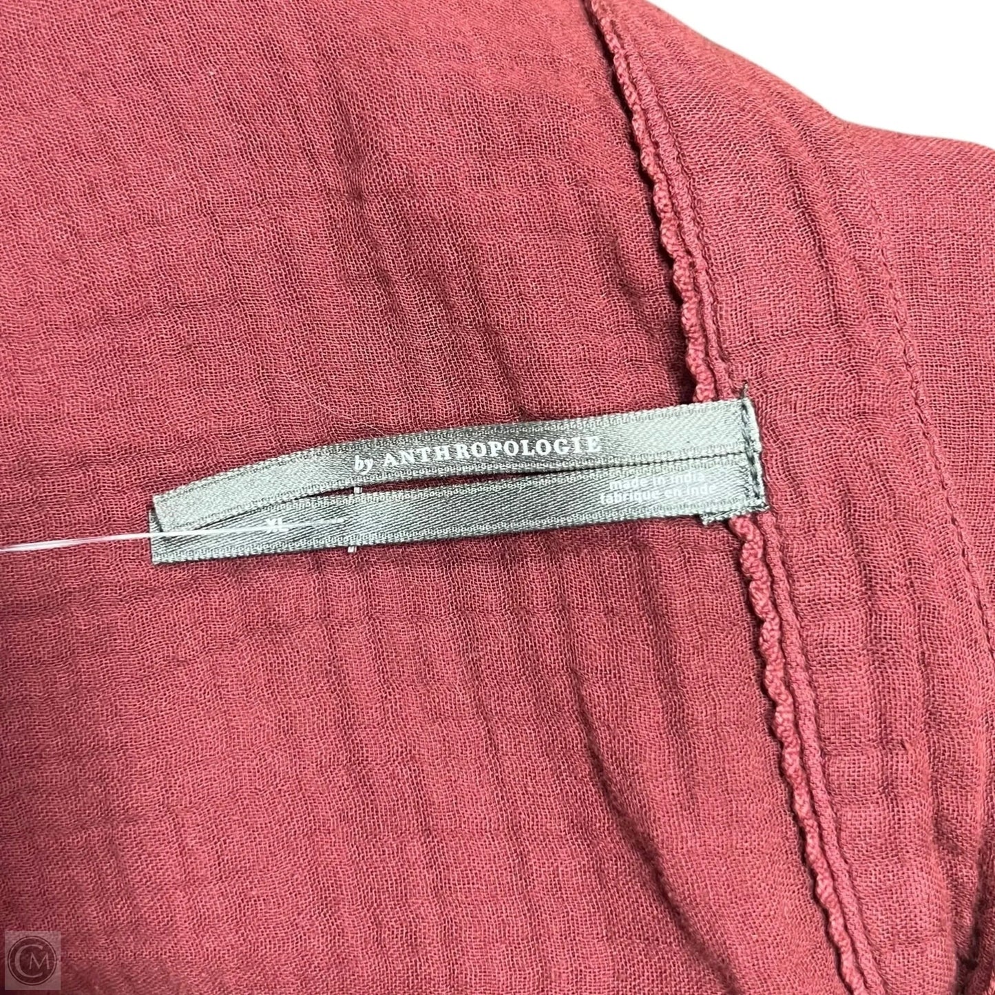 Dress Casual Midi By Anthropologie In Maroon, Size: Xl