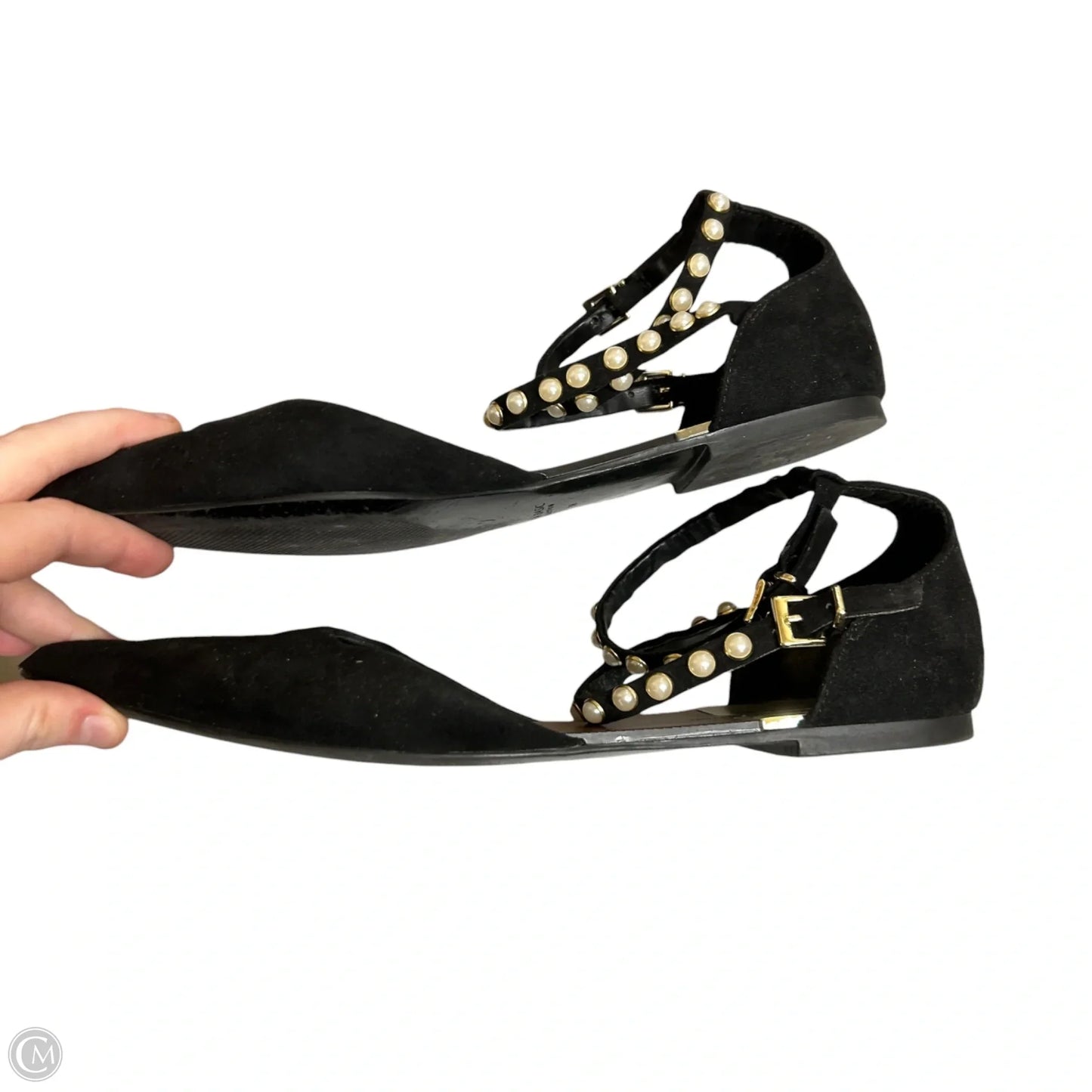 Shoes Flats By Zara Basic In Black & White, Size: 7.5