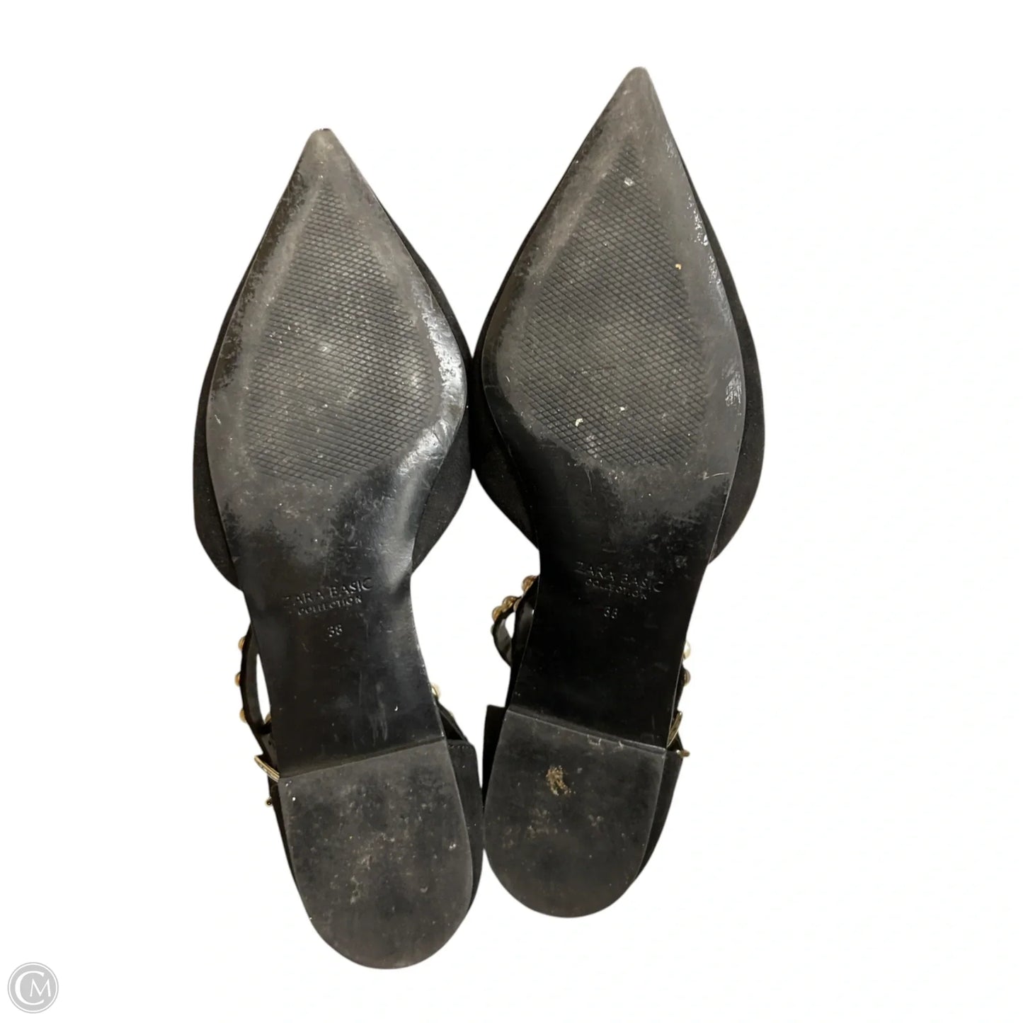 Shoes Flats By Zara Basic In Black & White, Size: 7.5