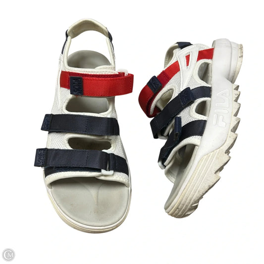 Sandals Sport By Fila In Blue Red & White, Size: 8