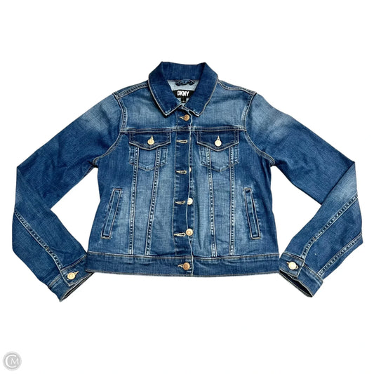 Jacket Denim By Dkny In Blue Denim, Size: S