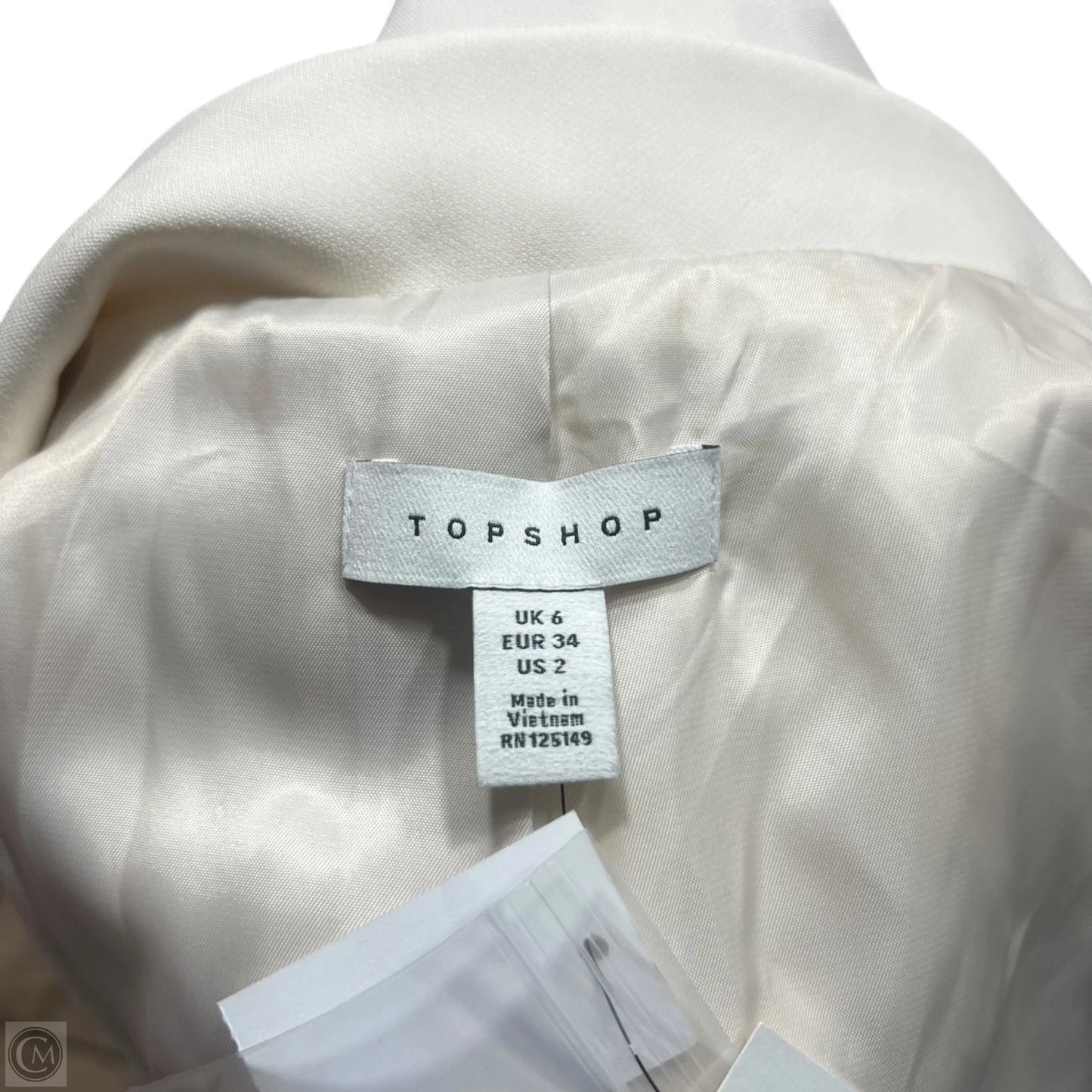 Blazer By Topshop In Cream, Size: Xs