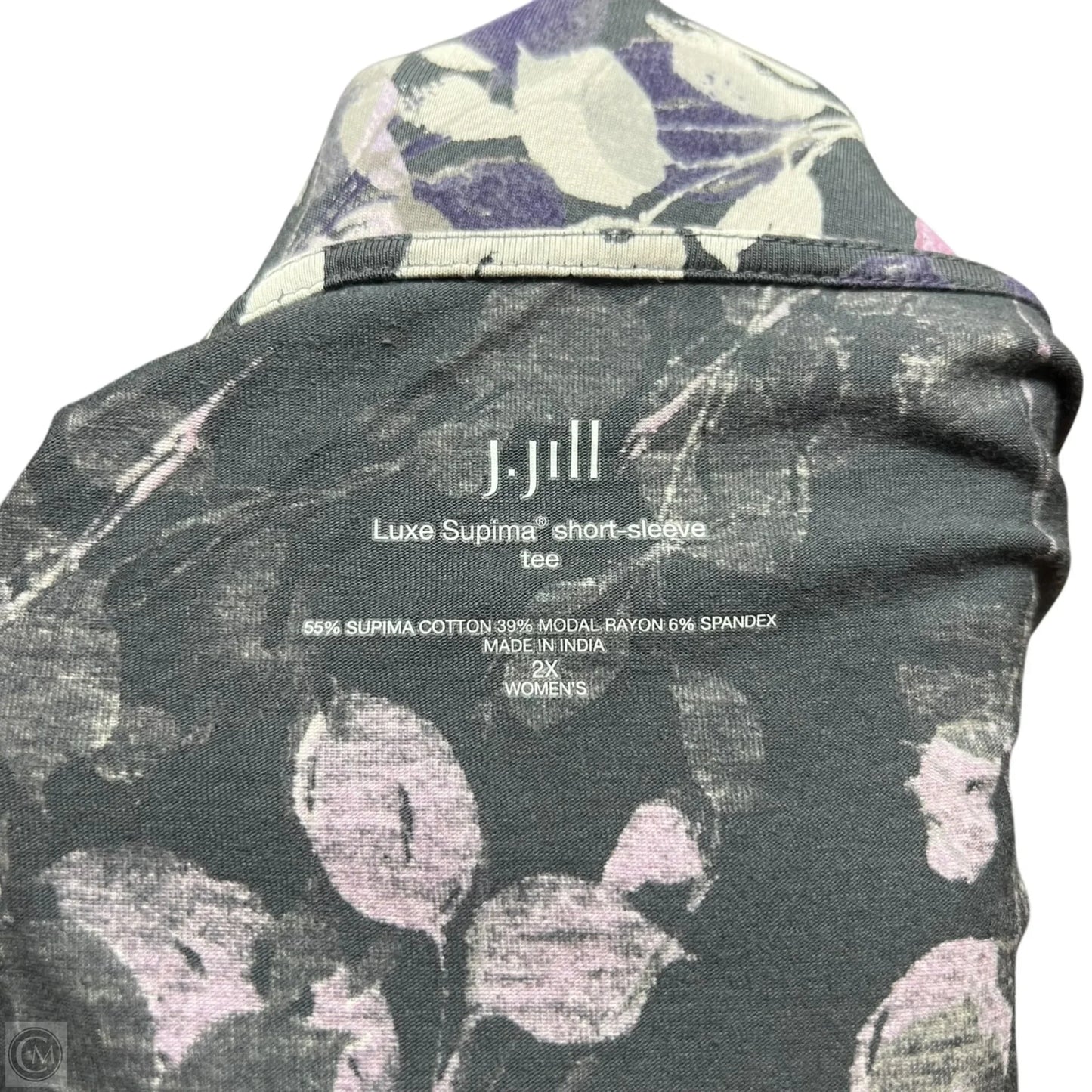 Top Short Sleeve By J. Jill In Grey & Purple, Size: 2x