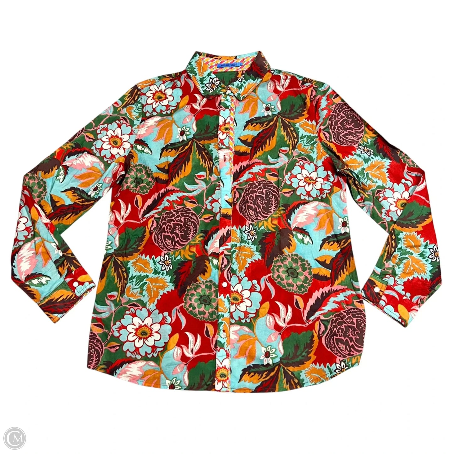 Top Long Sleeve By J Mclaughlin In Tropical Print, Size: L