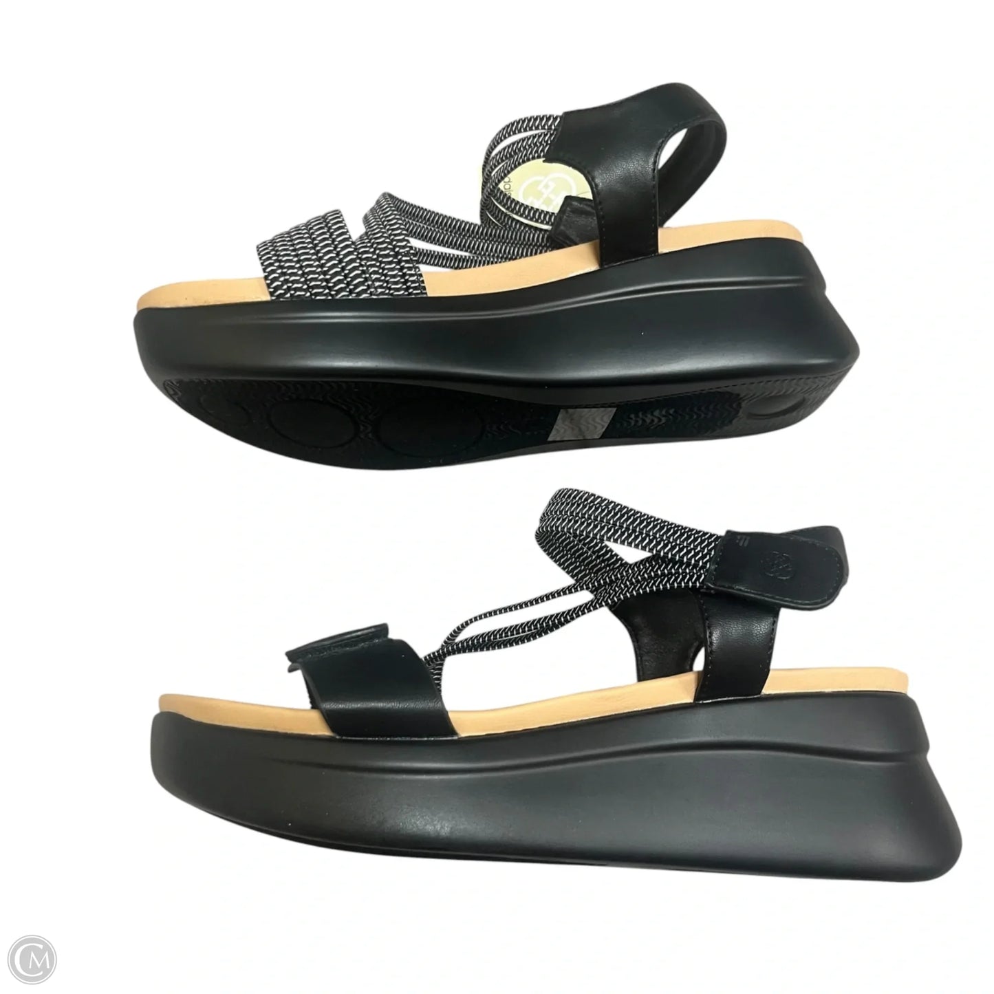 Sandals Heels Platform By Daisy Fuentes In Black & White, Size: 7