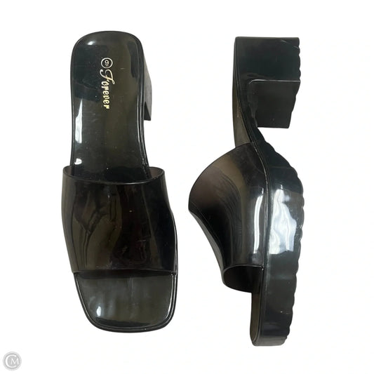 Sandals Heels Block By Forever In Black, Size: 9