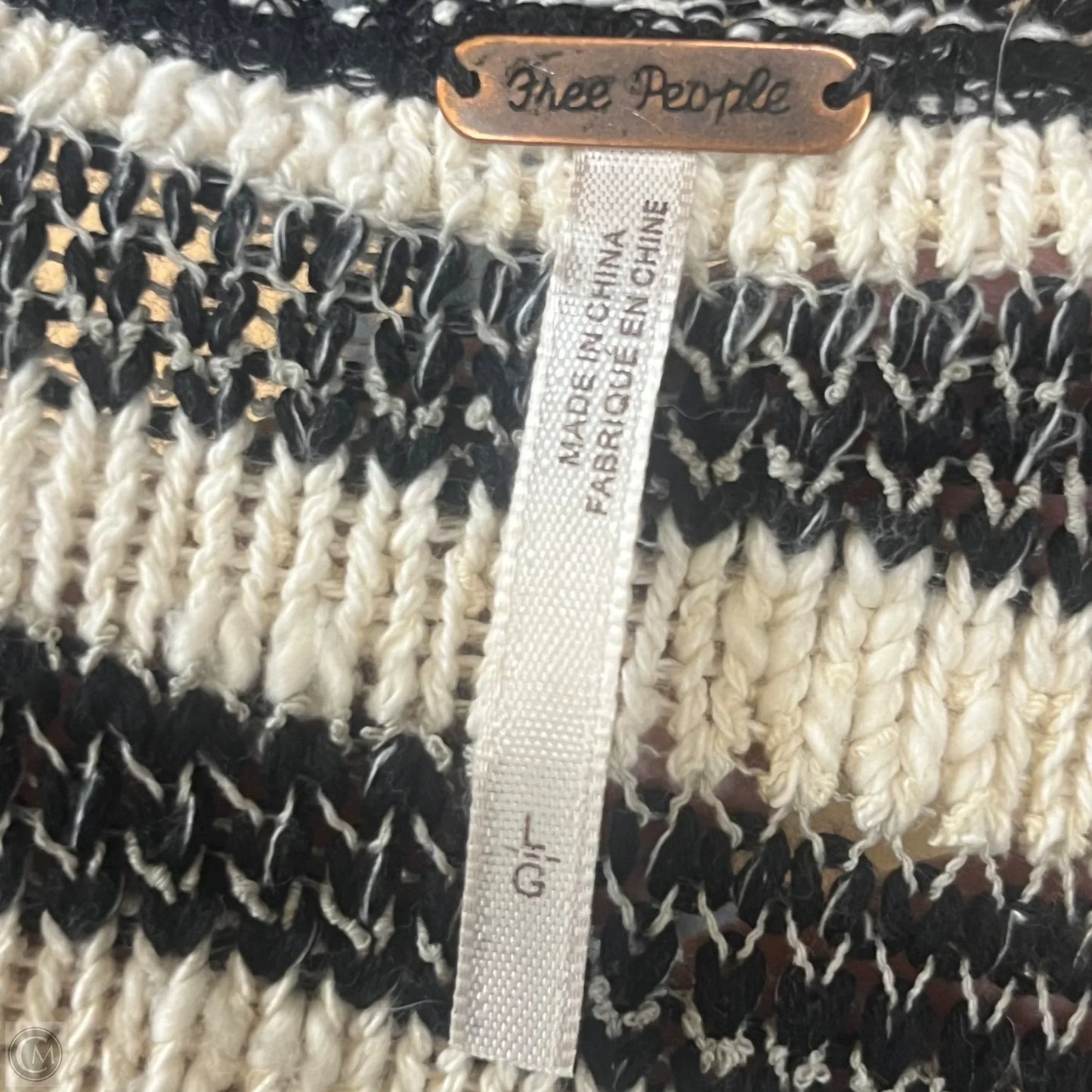 Sweater By Free People In Black & Cream, Size: L