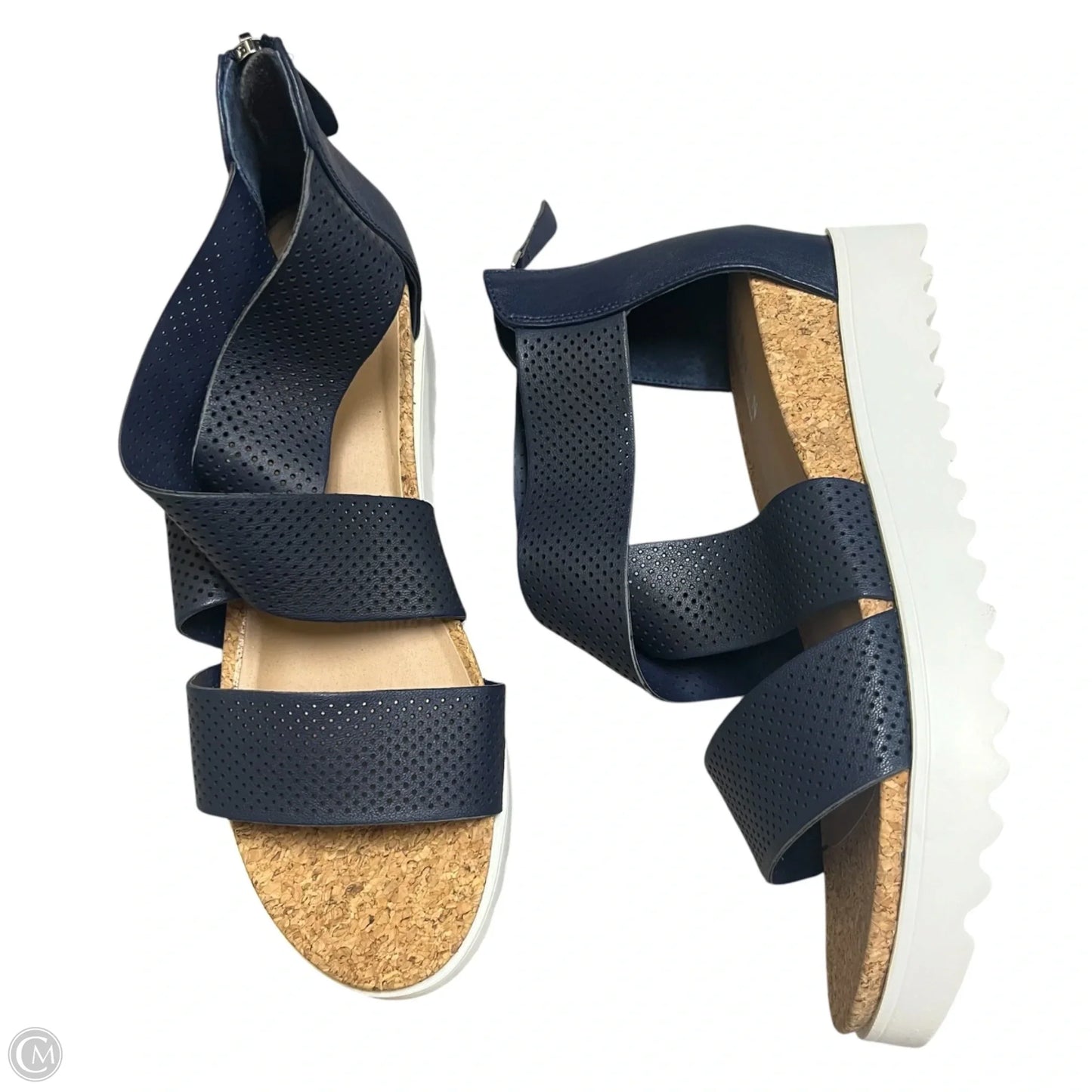 Sandals Heels Wedge By Steven In Blue, Size: 10