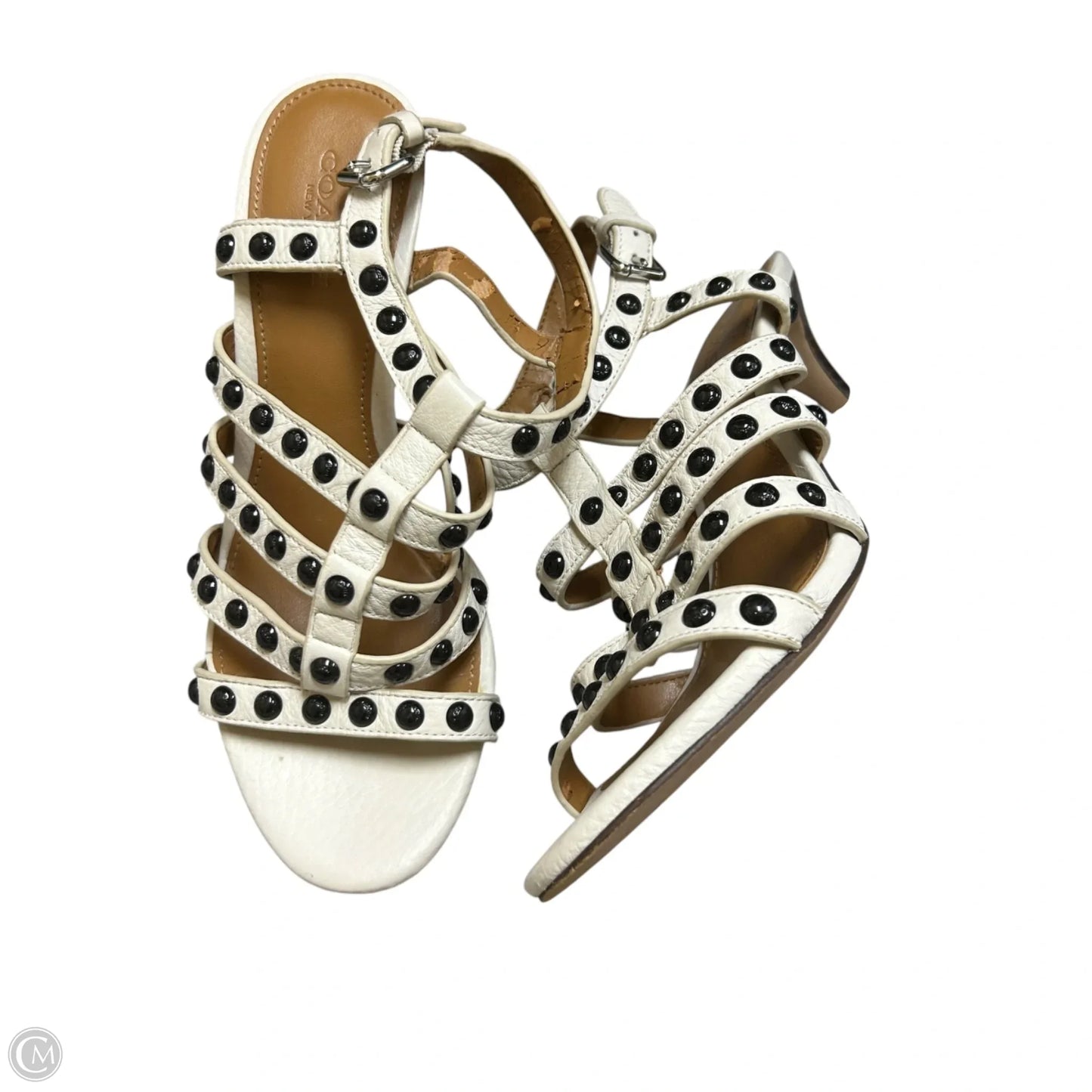 Sandals Designer By Coach In Black & White, Size: 7