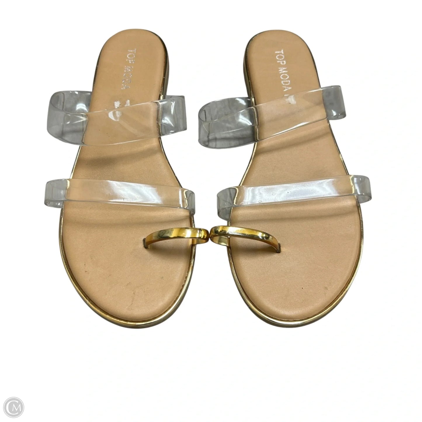 Sandals Flats By Top Moda In Gold, Size: 7.5