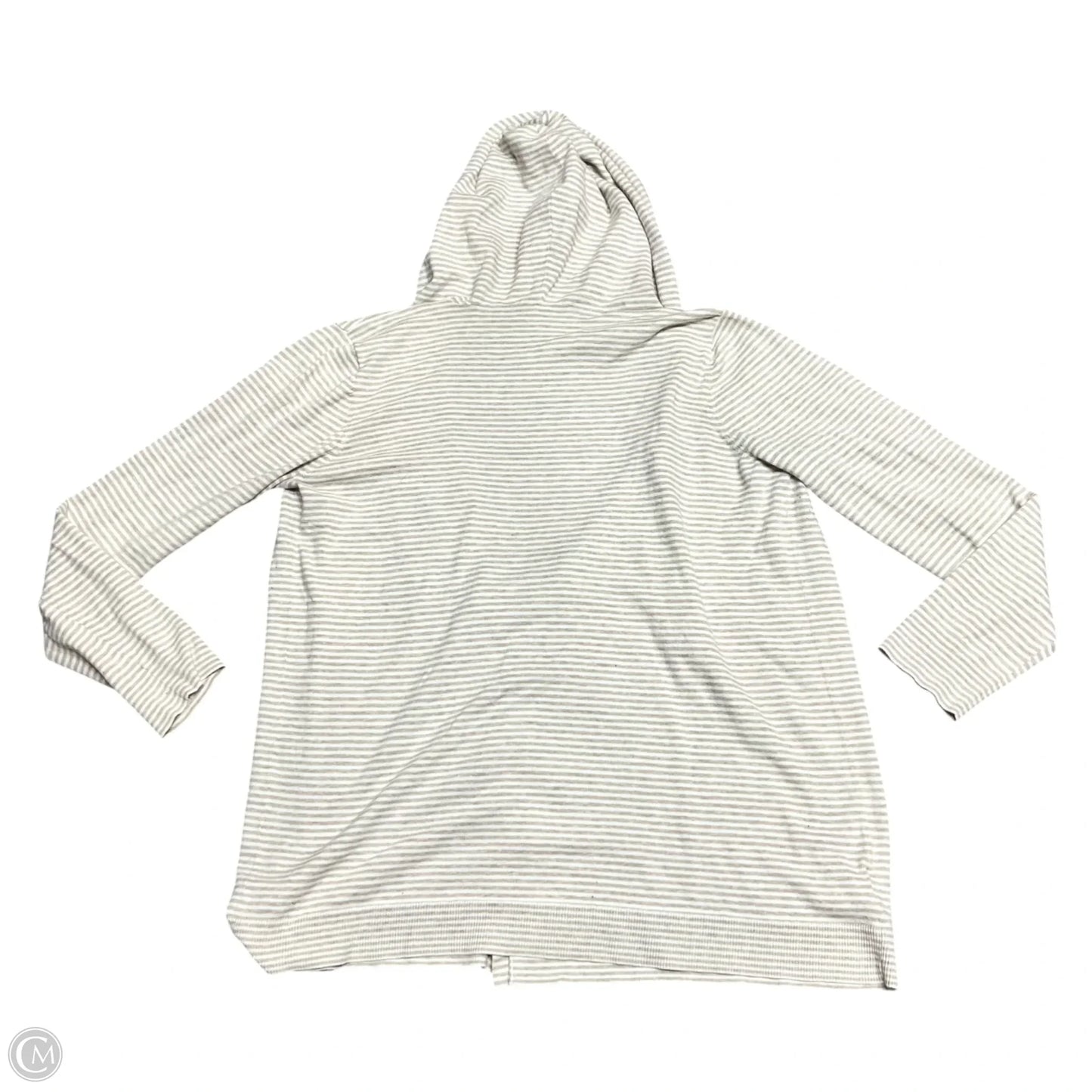 Sweater Cardigan By Loft In Tan & White, Size: L