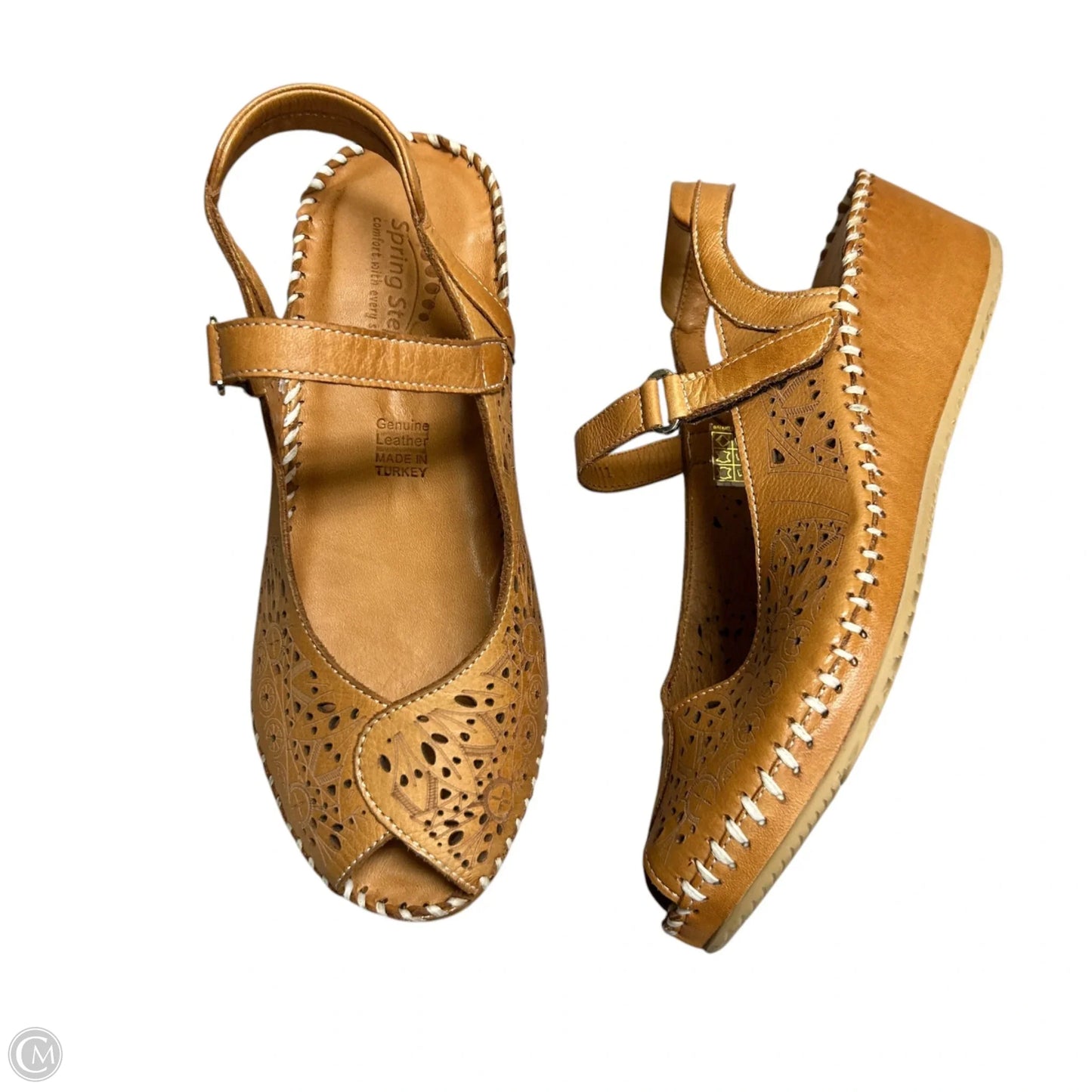 Sandals Flats By Spring Step In Brown, Size: 9.5