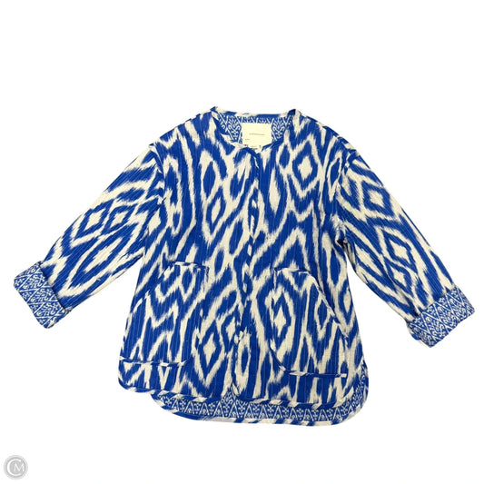 Jacket Puffer & Quilted By Anthropologie In Blue & White, Size: Xs