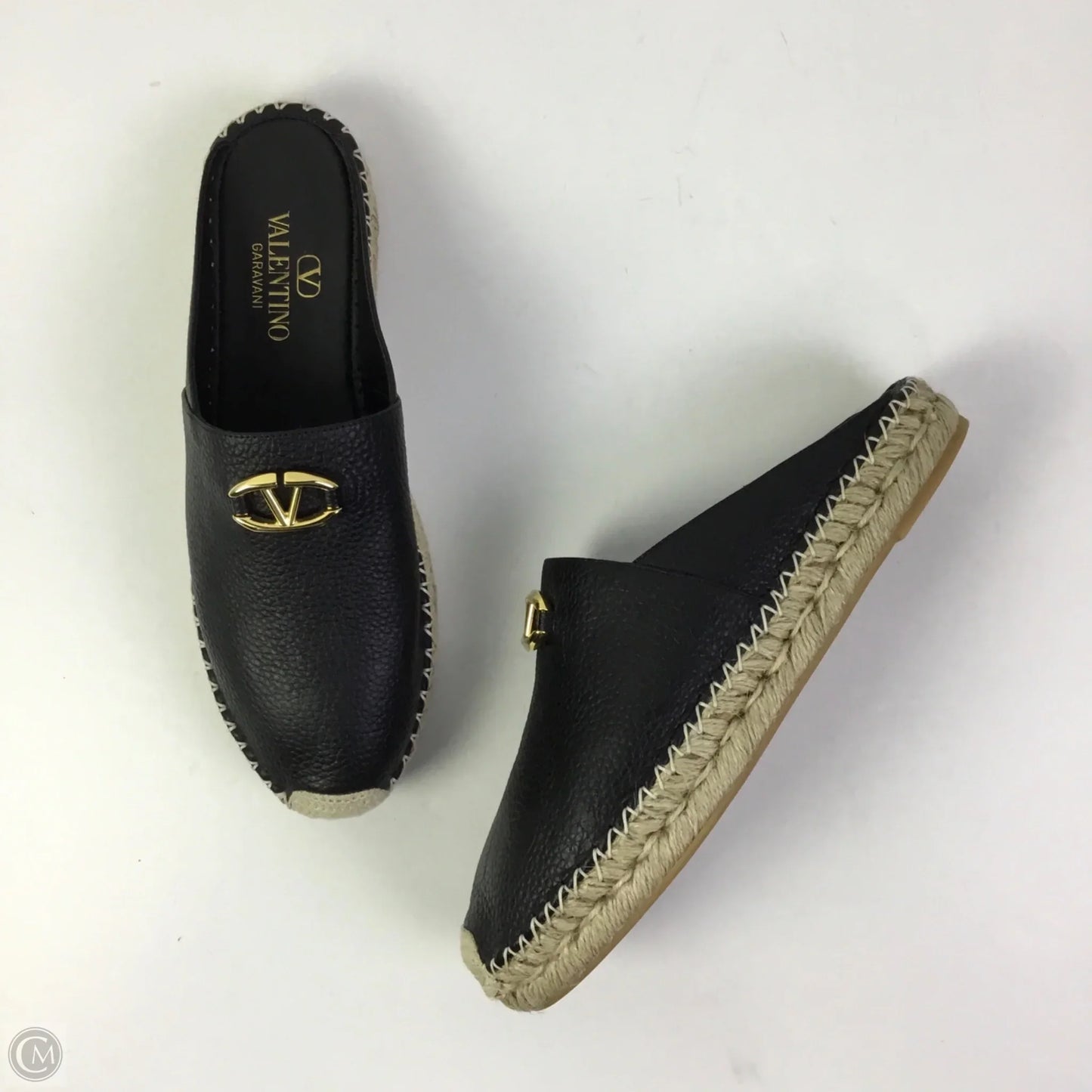 Shoes Luxury Designer By Valentino-garavani In Black & Gold, Size: 9