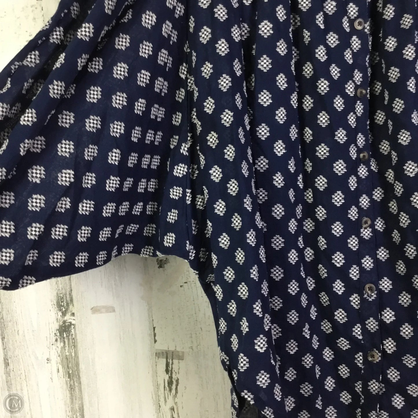 Blouse Long Sleeve By Anthropologie In Navy, Size: Xs